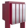 Cassetta postale in serie Flag for Four in Rosso con ribaltina in acciaio inox
