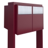 Cassetta postali in serie Big Flag for Two Rosso con ribaltina in acciaio inox