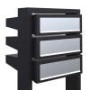 Cassetta postale in serie Stairs for Three in Nero con ribaltina in acciaio inox