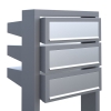 Cassetta postale in serie Stairs for Three in Grigio metallizzato con ribaltina in acciaio inox