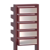 Cassetta postale in serie Stairs for Five in Rosso con ribaltina in acciaio inox
