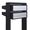 Cassetta postale in serie Stairs for Two in Nero con ribaltina in acciaio inox