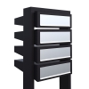 Cassetta postale in serie Stairs for Four in Nero con ribaltina in acciaio inox