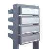Cassetta postale in serie Stairs for Four in Grigio metallizzato con ribaltina in acciaio inox
