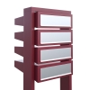 Cassetta postale in serie Stairs for Four in Rosso con ribaltina in acciaio inox