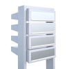 Cassetta postale in serie Stairs for Four in Bianco con ribaltina in acciaio inox