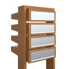 Cassetta postale in serie Stairs for Four in Ruggine con ribaltina in acciaio inox