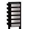 Cassetta postale in serie Stairs for Six in Nero con ribaltina in acciaio inox