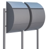 Cassetta postali in serie Jumbo for Two Grigio metallizzato con ribaltina in acciaio inox
