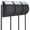 Cassetta postali in serie Jumbo for Three Nero con ribaltina in acciaio inox