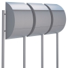 Cassetta postali in serie Jumbo for Three Grigio metallizzato con ribaltina in acciaio inox