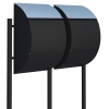 Cassetta postali in serie Jumbo for Two Nero con ribaltina in acciaio inox