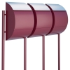 Cassetta postali in serie Jumbo for Three Rosso con ribaltina in acciaio inox