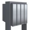 Cassetta postale in serie Flag for Four in Grigio metallizzato con ribaltina in acciaio inox