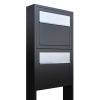 Cassetta postale in serie Elegance for Two in Nero con ribaltina in acciaio inox
