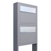 Cassetta postale in serie Elegance for Two in Grigio metallizzato con ribaltina in acciaio inox