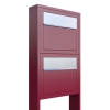 Cassetta postale in serie Elegance for Two in Rosso con ribaltina in acciaio inox