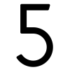 Numero Civico moderno '' 5 '' - 152 mm in nero