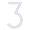 Numero Civico '' 3 '' - 245 mm in bianco
