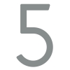 Numero Civico moderno '' 5 '' - 245 mm in grigio metallico
