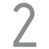 Numero Civico moderno '' 2 '' - 200 mm in grigio metallico