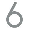 Numero Civico moderno '' 6 '' - 200 mm in grigio metallico