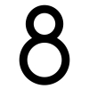 Numero Civico  moderno '' 8 '' - 200 mm in nero
