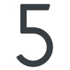 Numero Civico moderno '' 5 '' - 152 mm in antracite