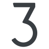 Numero Civico '' 3 '' - 245 mm in antracite