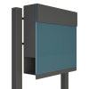 Cassette postali con supporto postale Manhattan Special Blue Antracite con piastra in acrilico blu