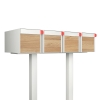 Cassetta postale americana Big Americano for Four in bianco con frontale decorato in legno