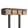 Cassetta postale americana Big Americano for Four in antracite con frontale decorato in legno