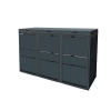 Box copri bidoni Lewis per tre 240L in Antracite