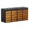 Box copri bidoni Edgar per quattro 240L in in Nero con frontale decorato in legno