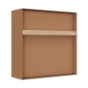 Cassetta postale da muro Oxford color ruggine con manico in legno