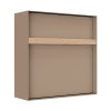 Cassetta postale da muro Oxford di colore beige con manico in legno