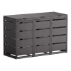 Box copri bidoni Kim per tre 120L in Nero