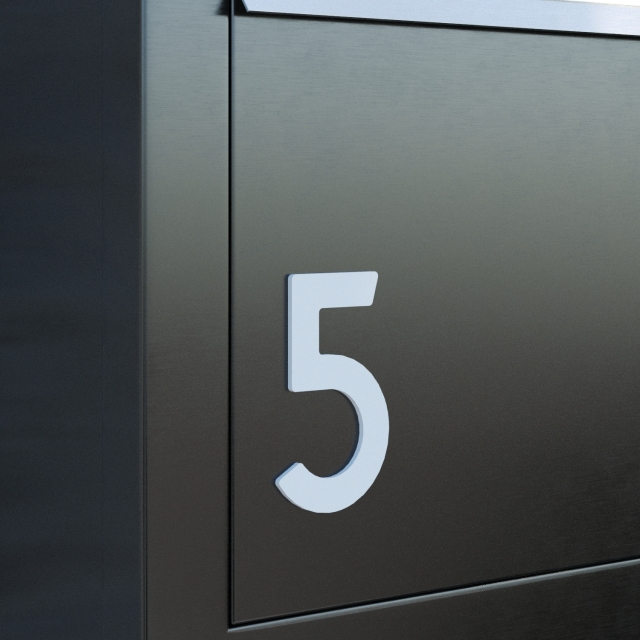 Numero Civico - autoadesivo "6" - 76 mm in acciaio inossidabile