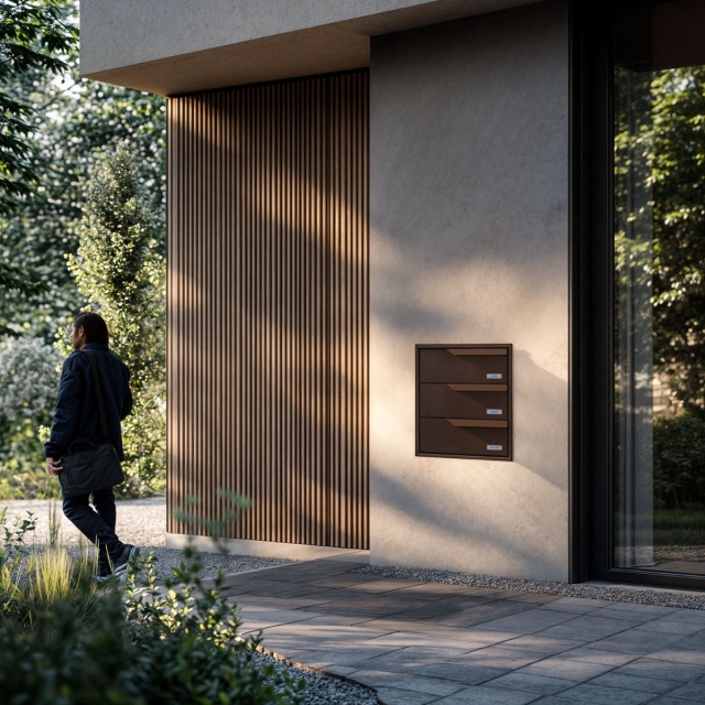 Cassetta postale da incasso Eindhoven for Three in Nero