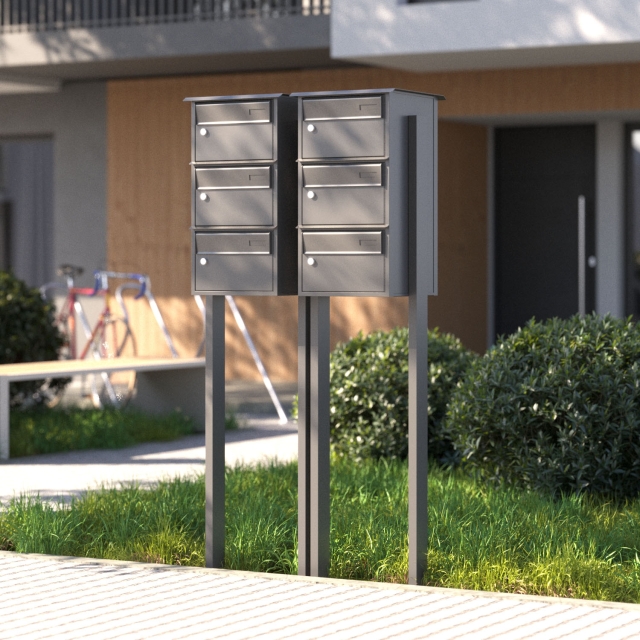 Cassette postali con supporto postale Vento for Three Nero