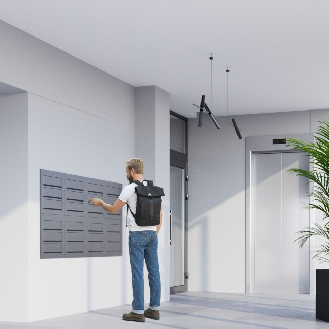 Cassetta postale da incasso Como for Two realizzata in acciaio inox