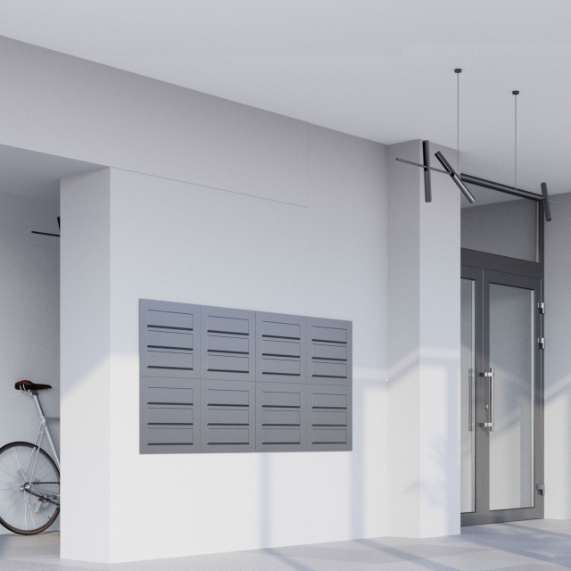 Cassetta postale da incasso Como for Two realizzata in acciaio inox