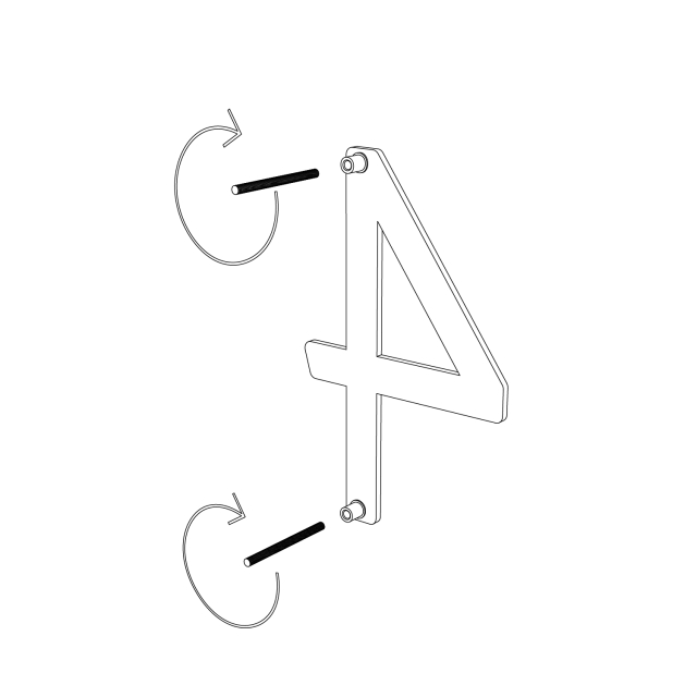 Numero Civico '' 4 '' - 245 mm in acciaio inossidabile