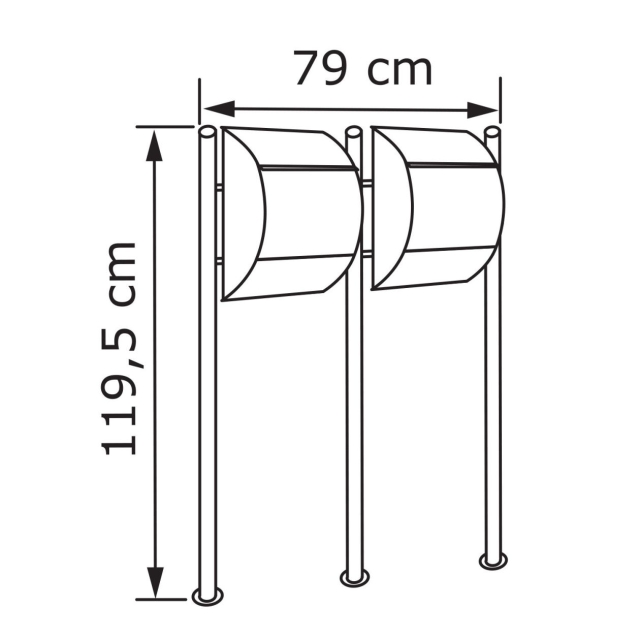 Cassetta postali in serie Jumbo for Two Rosso con ribaltina in acciaio inox
