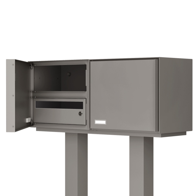 Cassetta postale con supporto postale con vano portapacchi Kopenhagen for Two in Grigio