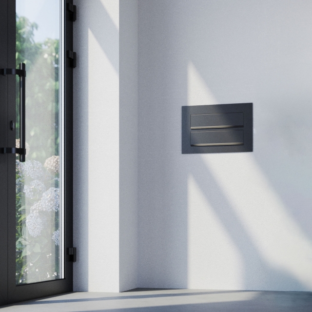 Cassetta postale da incasso Como for Two realizzata in acciaio inox