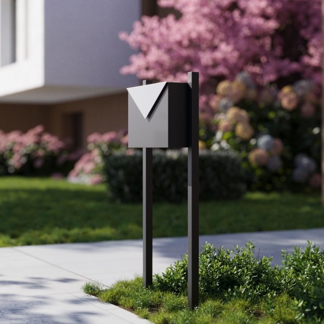Cassetta postale con supporto postale Letter Ruggine