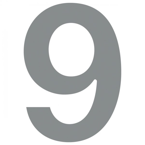 Numero Civico ''9'' Grigio metallizzato