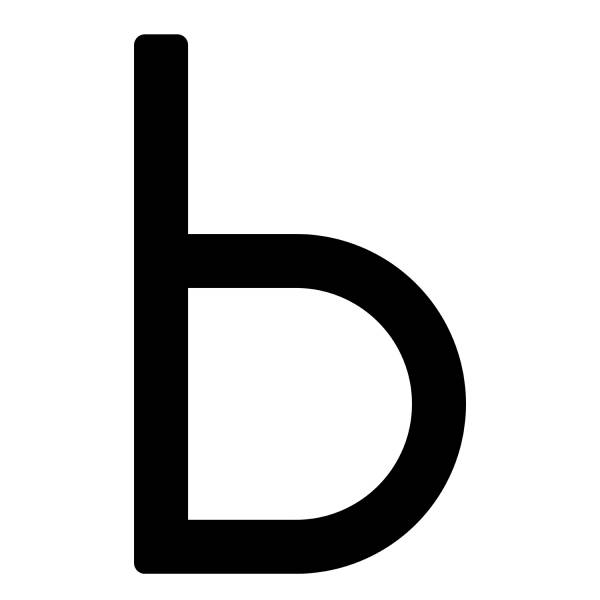 Numero Civico Lettera moderna '' b '' - 245 mm in nero