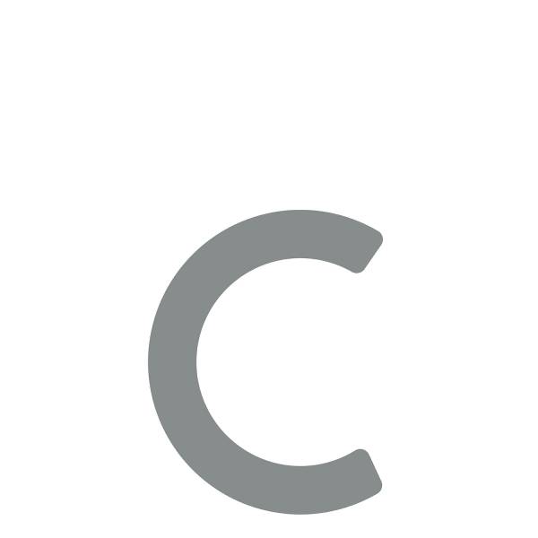 Numero Civico Lettera moderna '' c '' - 245 mm in grigio metallico